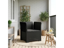 Vidaxl Poltrona 1 Lugar Com Almofada Look Rattan Pp Antracite