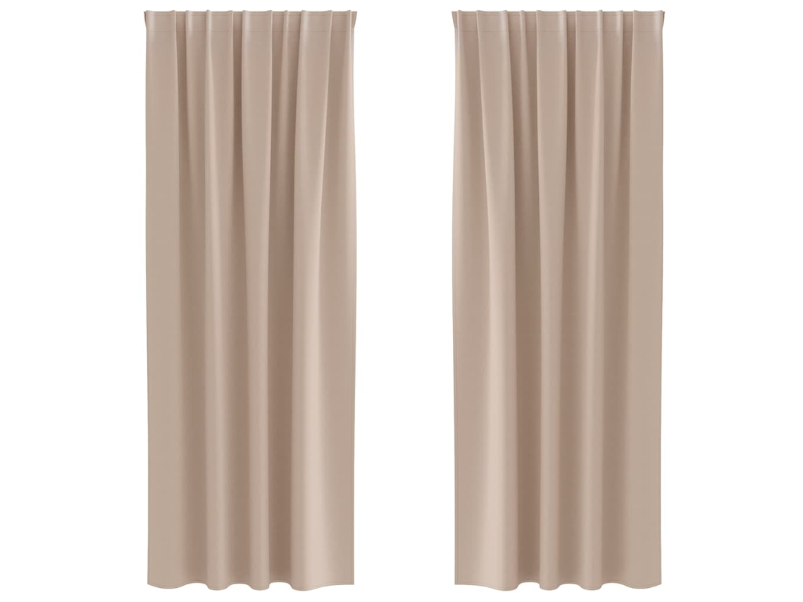Conjunto 2 Cortinas Opacas Vidaxl Castanho-acinzentado Poliéster (245 X 140 Cm)