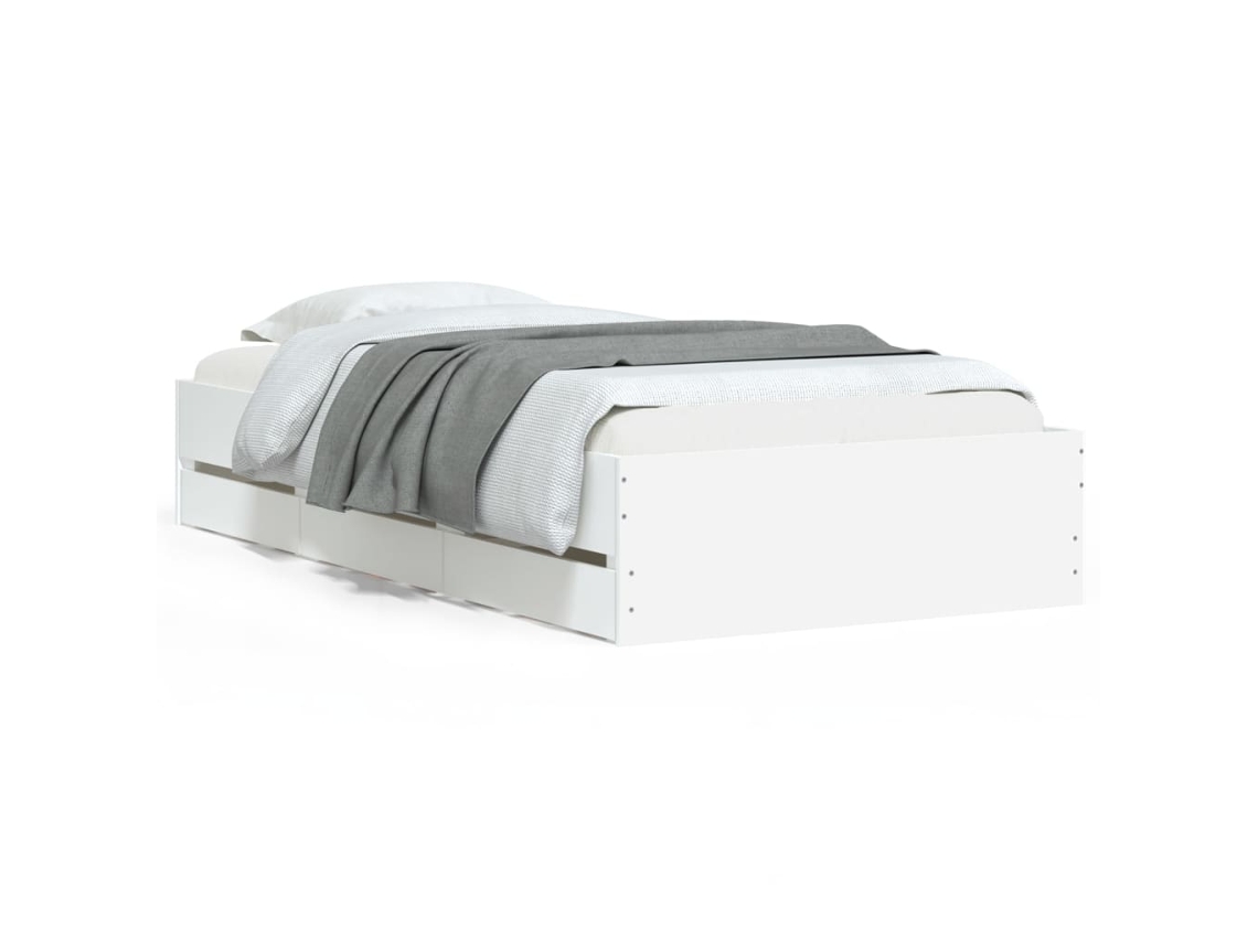 Bed Frame, Bed Frames Vidaxl Branco Madeira Processada (75 X 190 Cm)