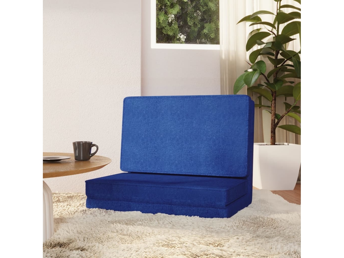 Vidaxl Colchão Dobrável Tecido Azul