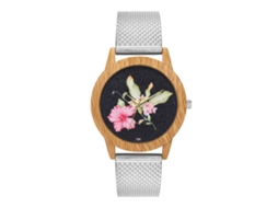 Relógio Analógico de Pulso com Pulseira de Malha Quartzo Simples Elegante para Mulheres Homens Prata