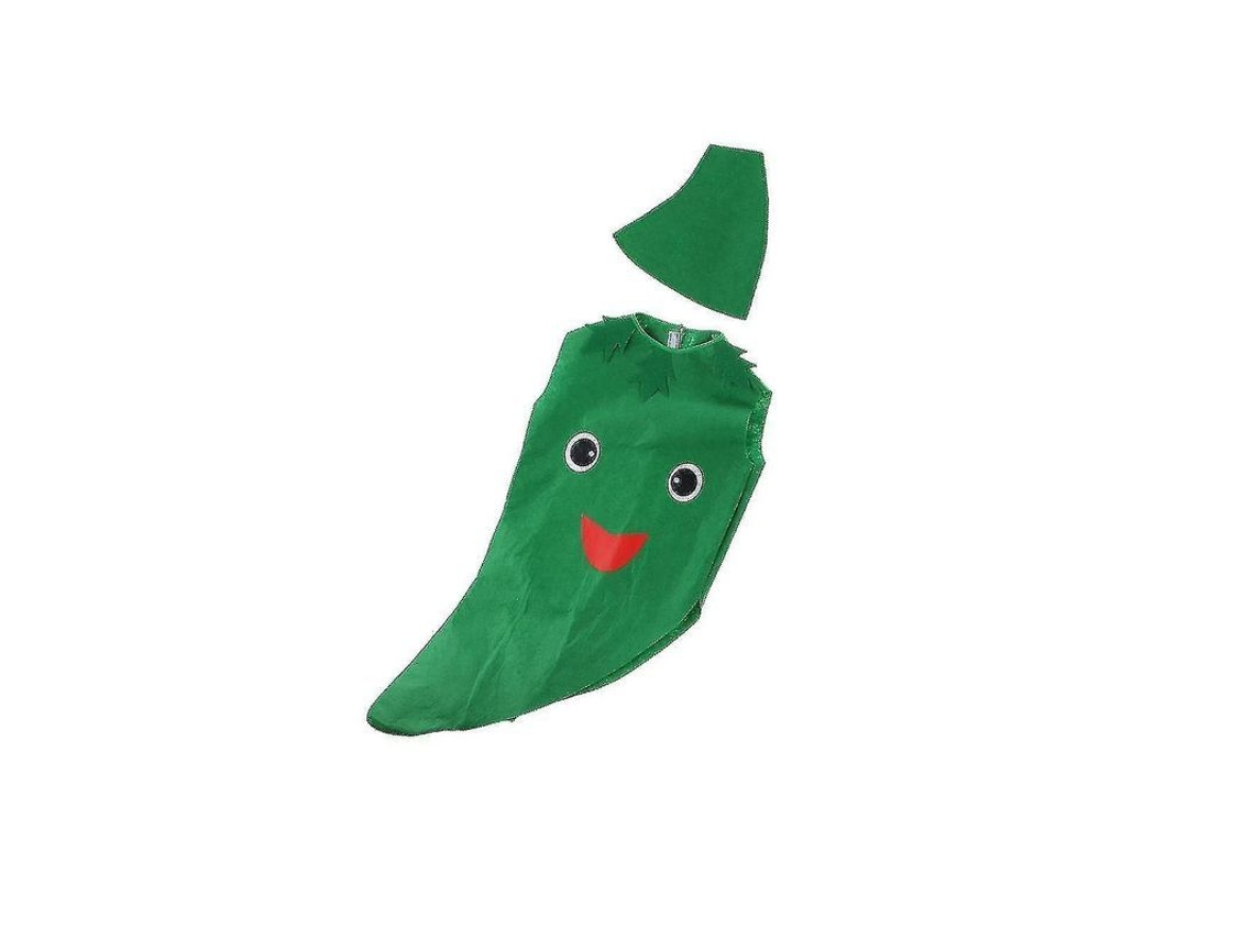 Fantasia de Fruta para Crianças Traje Colorido Vibrante para Festas de Fantasia Pimiento Verde
