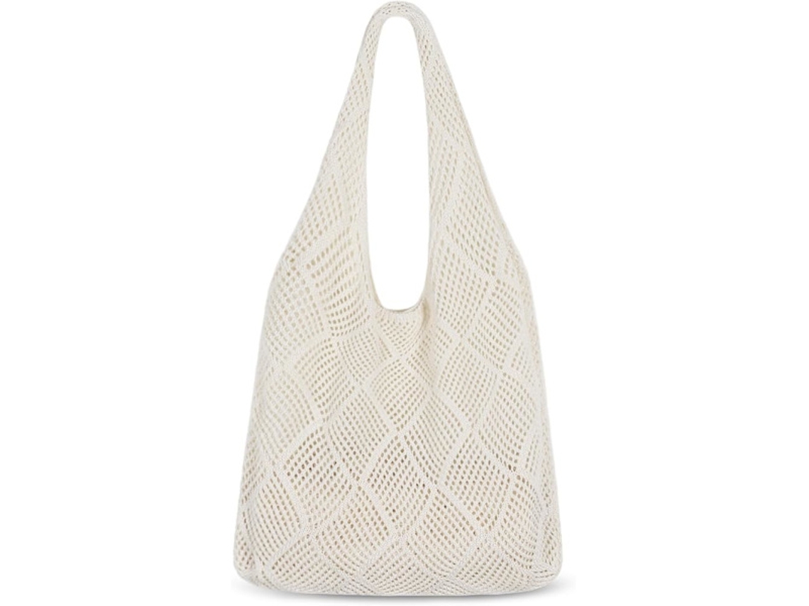 Bolsa AQUAFORGE de Crochê Praia de Malha Feminina Boho para Férias 32x36
