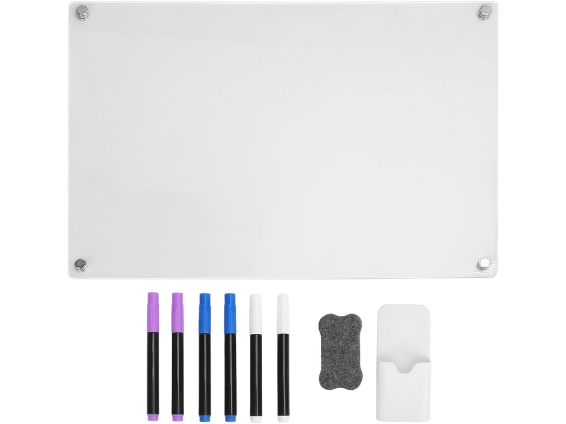 Calendário de Quadro Branco com 6 Marcadores Feito de Acrílico Transparente SFUSHOS