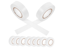 Pacote Com 10 Rolos De Fita Isolante Pvc Cor Clara Para Isolamento Térmico E Elétrico, Baixo Atrito, Adequada Para Uso