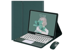 Capa Com Teclado Para Tablet Lurelia, Compatível Com Samsung S10 Fe De 10,9", Verde, Teclado Bluetooth, Rato 2.4g