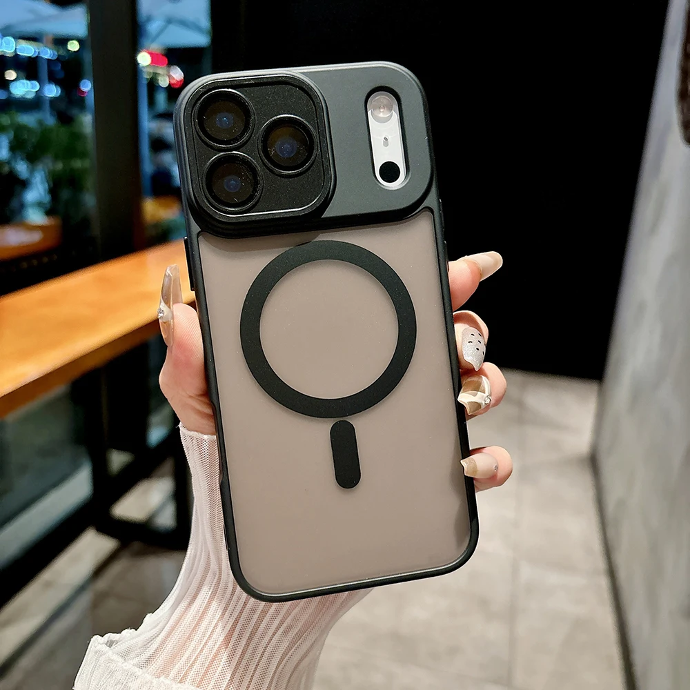 (preto, Iphone 15 Plus) Capa Fosca Semitransparente Para Celular, Compatível Com Carregamento Sem Fio Magnético, Capa Rígida À Prova De Choque.