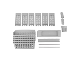 Estante de Livros para Lado da Mesa com Rodas 6 Prateleiras Cinza