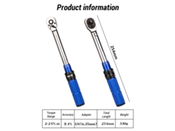 Chave de Torque 1/4 Polegada 2 24 Nm Kit Ferramentas Bicicleta S/MARCA