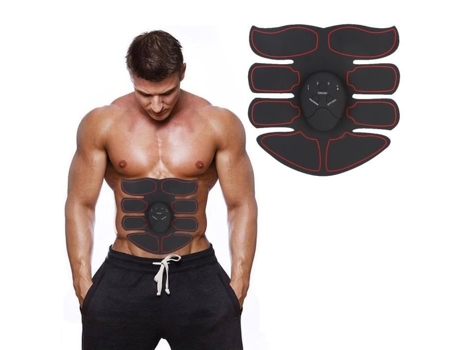 Remendo De Abdômen Inteligente Para Dispositivo De Abdômen Ems (preto Vermelho) Zjchao (1 Abdômen 1 Mão)