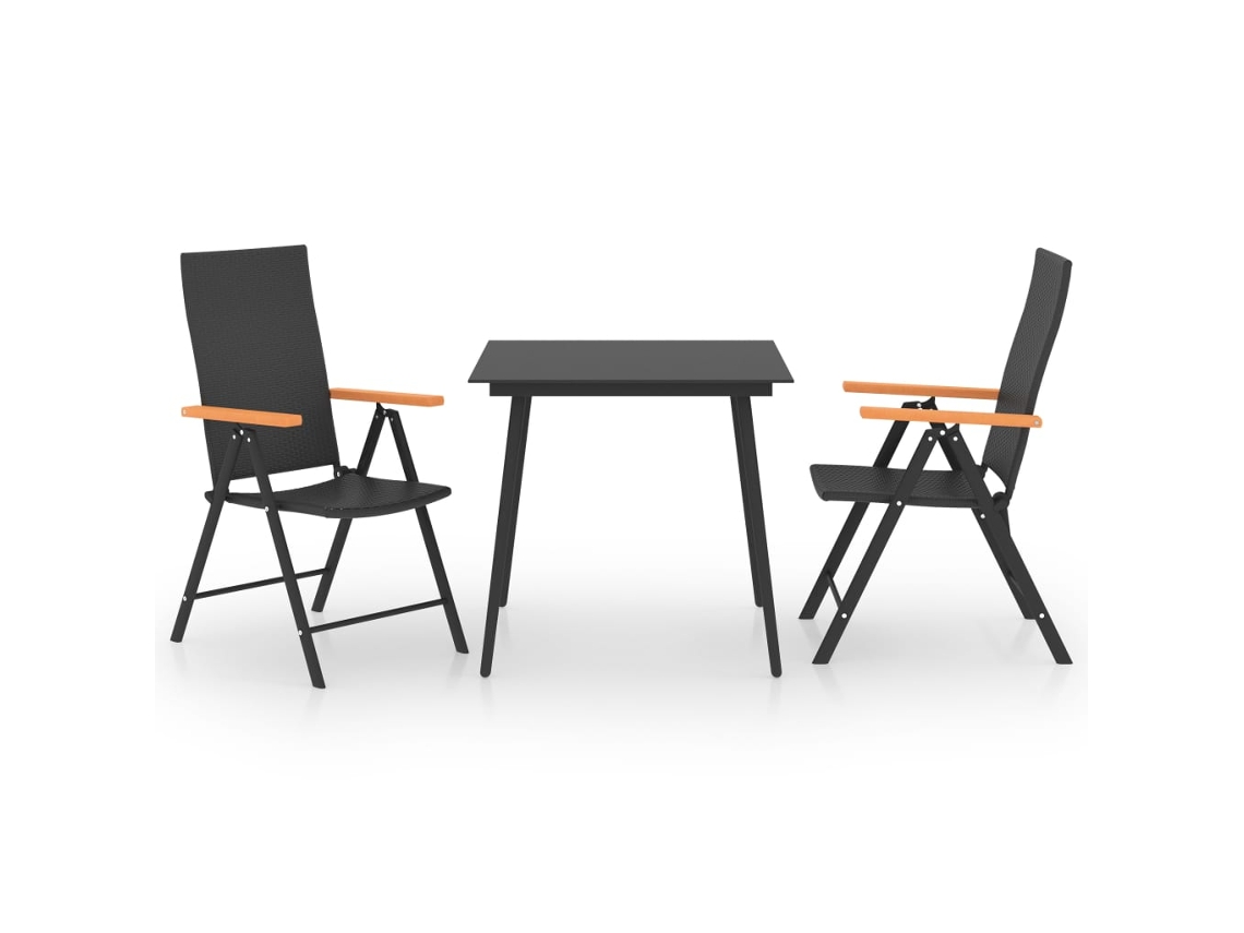 Dining Set, Dining Sets Vidaxl Preto Rattan / Vime (n/a)