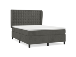 Cama com Molas e Colchão Veludo Cinzento Escuro MAISON EXCLUSIVE (140x200 cm)