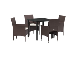 Maison Exclusive - Conjunto De Jantar Para Jardim 5 Pcs Castanho Vime Pe