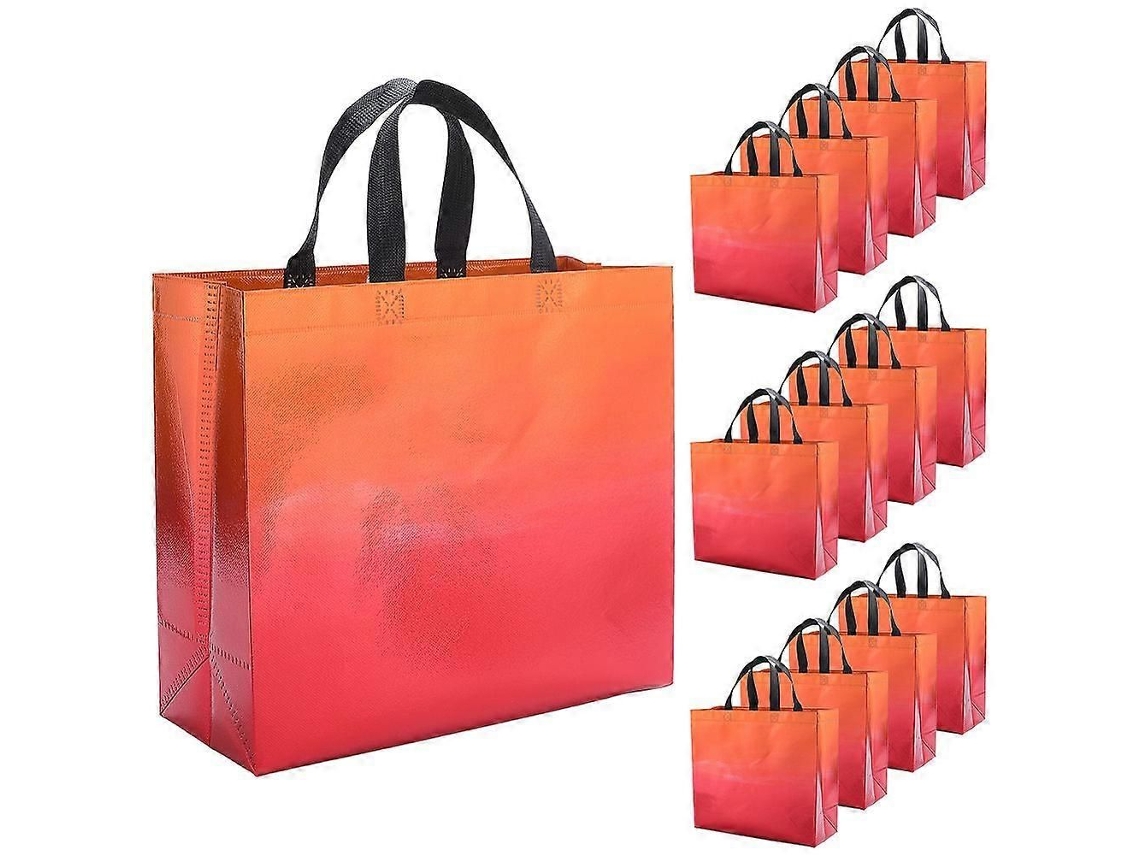 Sacolas De Presente Reutilizáveis, Dobráveis ​​e Portáteis, Em Tecido Não Tecido, Com Alça, Impermeáveis, Para Embrulho De Presentes, Retangulare