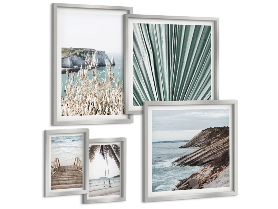 Conjunto De Pinturas Praias Litorâneas Trópicos Espelharte (5 Peças)