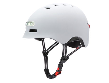 Capacete 9TRANSPORT Urbano com Luzes Integradas Tamanho M (54 - 57 cm) Ajustável (Branco)
