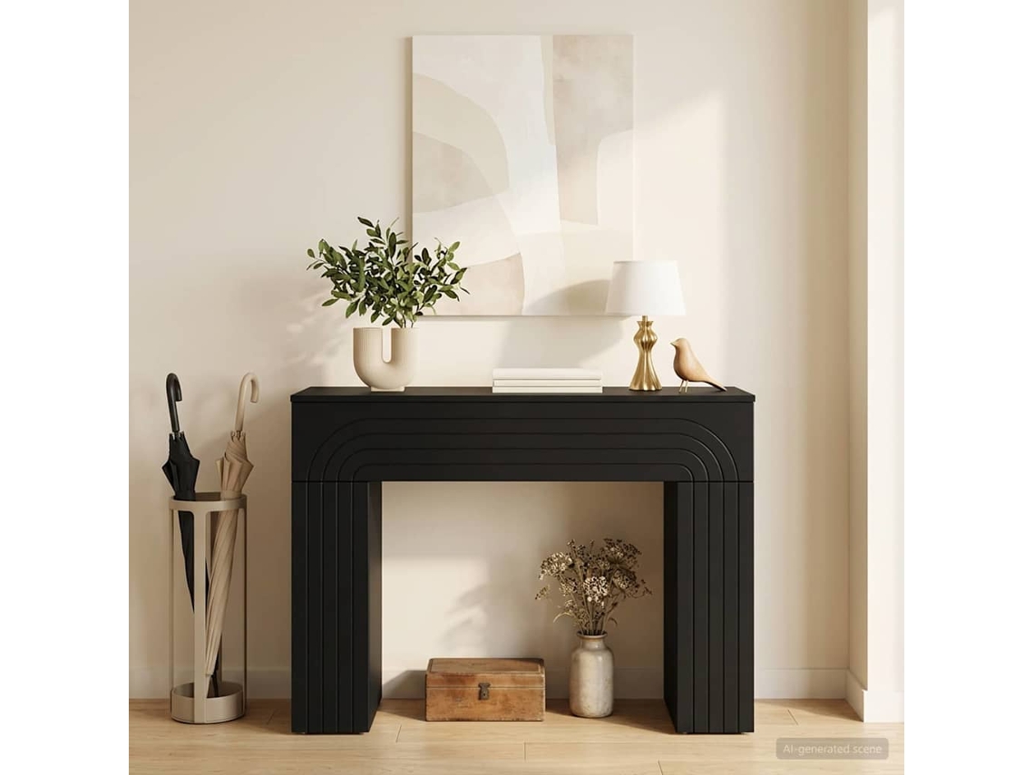 Vidaxl Mesa De Centro Preto 102 X 35 X 75 Cm Derivados De Madeira