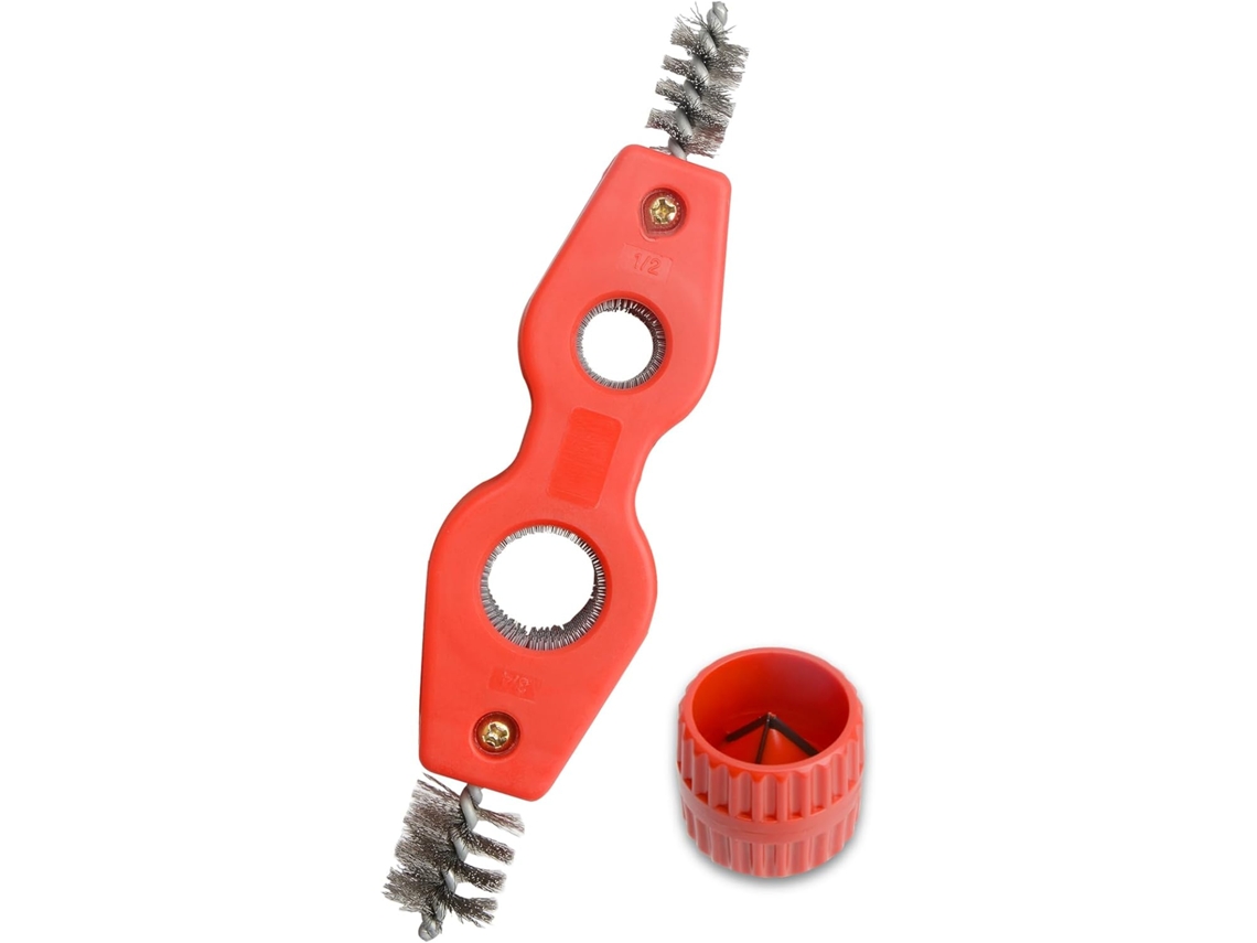 Kit De Limpeza E Rebarbação Tubos Cobre, Escova De Arame 4 Em 1 Para Tubos Cobre(interna E Externa), Ferramenta Para Rebarbar Tubos De Cobre