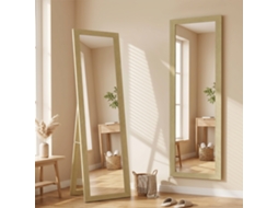 Espelho Vertical De Parede E Chão Mdf 37x40x155 Cm Em Carvalho Transparente Para Decoração Sofisticada E Moderna