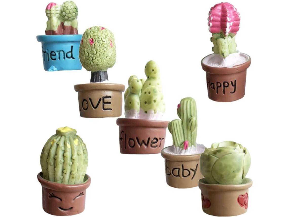 Conjunto De 7 Ímãs Para Armário E Geladeira, Com Aparência De Planta Simulada, Em Resina, Decoração Variada Para