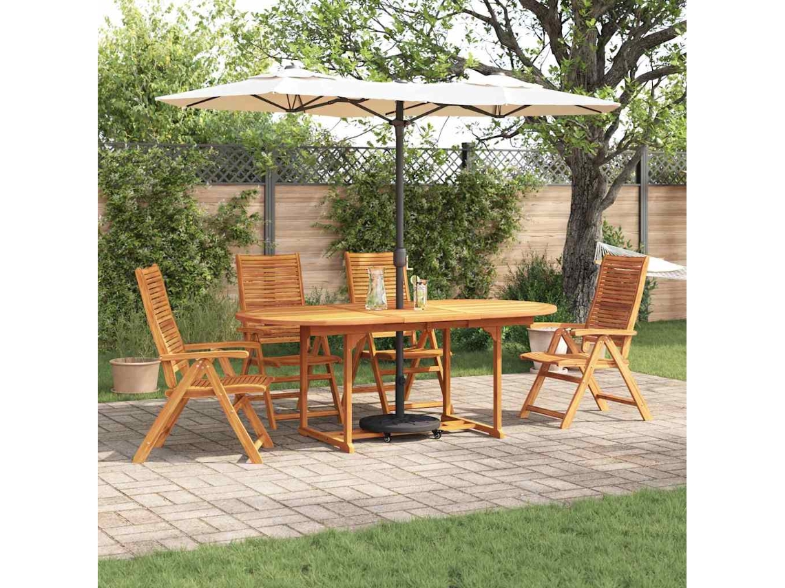 Vidaxl Conjunto de Jantar para Jardim 5 Pcs Castanho