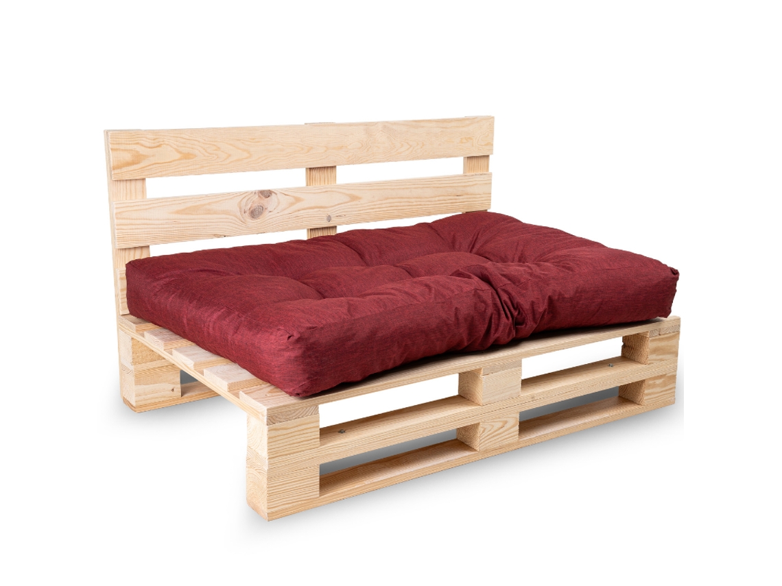 Encosto Almofada Para Paletes Poliéster Bananair 120 X 80 X 15 Cm Vermelho