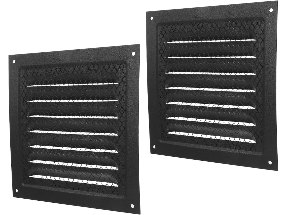 Conjunto De 2 Grelhas De Ventilação De Parede Galvanizadas De 150x150 Mm, Fácil Instalação.