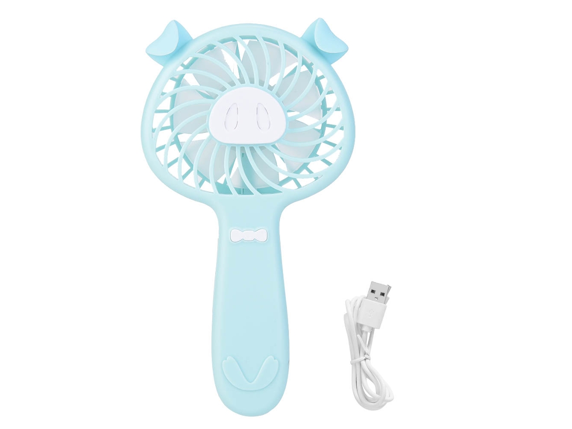 Ventilador Portátil Usb Recarregável 3 Velocidades Azul