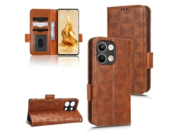 Capa De Couro Com Triângulo Simétrico Para Oppo Reno9 Pro