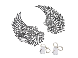 Arte de Parede Asas de Anjo Metal com Luzes Led