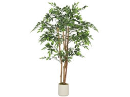 Ficus Artificial 150cm com 1116 Folhas e Vaso planta Decorativa Verde para Interior BTFORUS