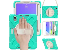 Capa Híbrida De Silicone E Pc Para Ipad Mini 6 / Mini 2024 Com Suporte De Aderência E Alça De Ombro.