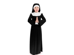 Fato de freira preta para menina