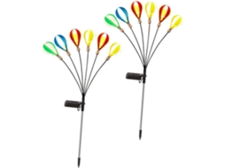Conjunto de 2 Luminárias Solares de Jardim em Formato de Balão, para Decoração Externa. SFUSHOS