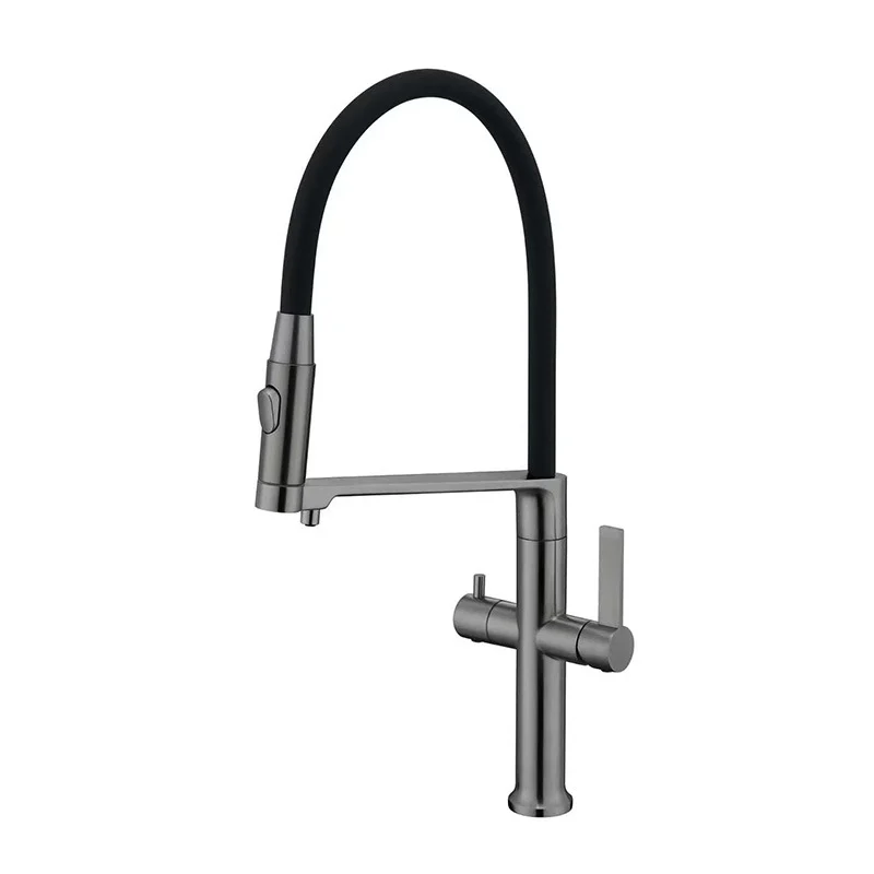 (cinza Chumbo G1/2) Torneira De Cozinha, Torneira De Pia De Cozinha Com Ducha Extensível
