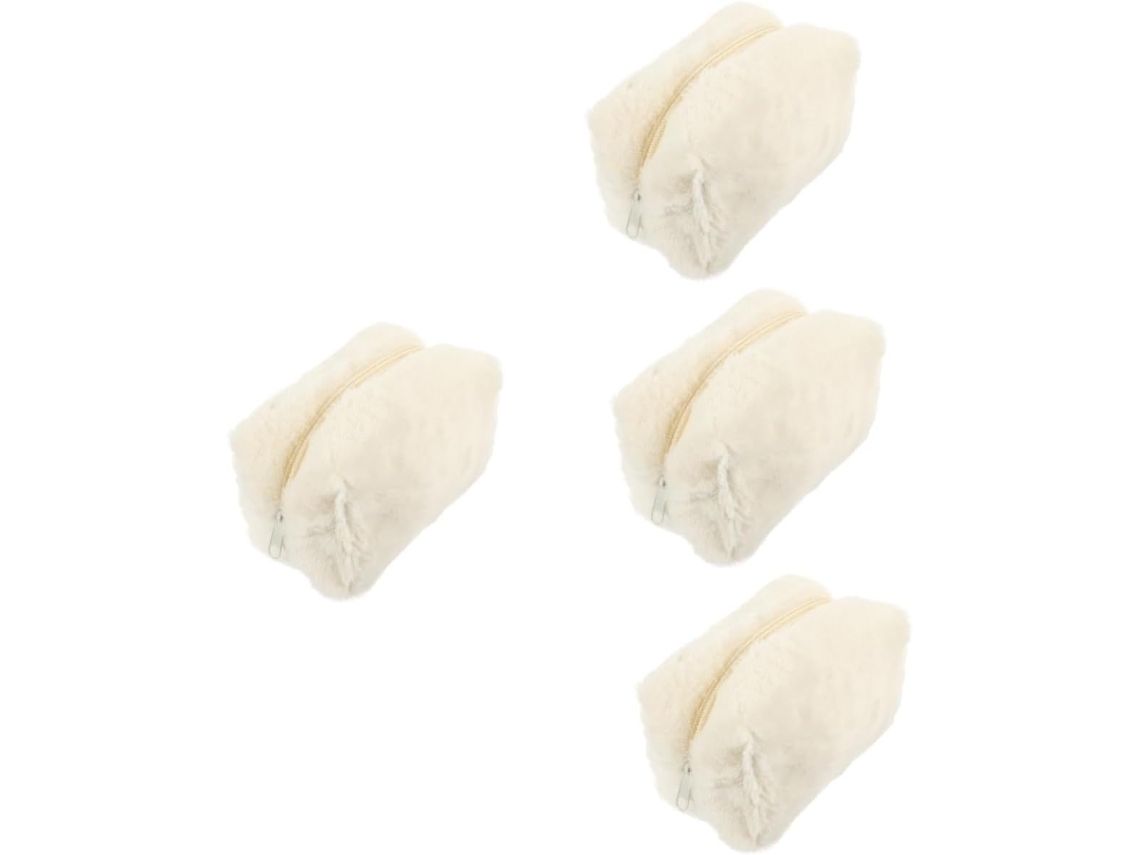 Conjunto De 4 Nécessaires Portáteis De Pelúcia, Multifuncionais Para Viagens E Organização.