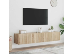 Vidaxl Móveis De Parede Para Tv Com Luzes Led 2 Pcs Carvalho Sonoma