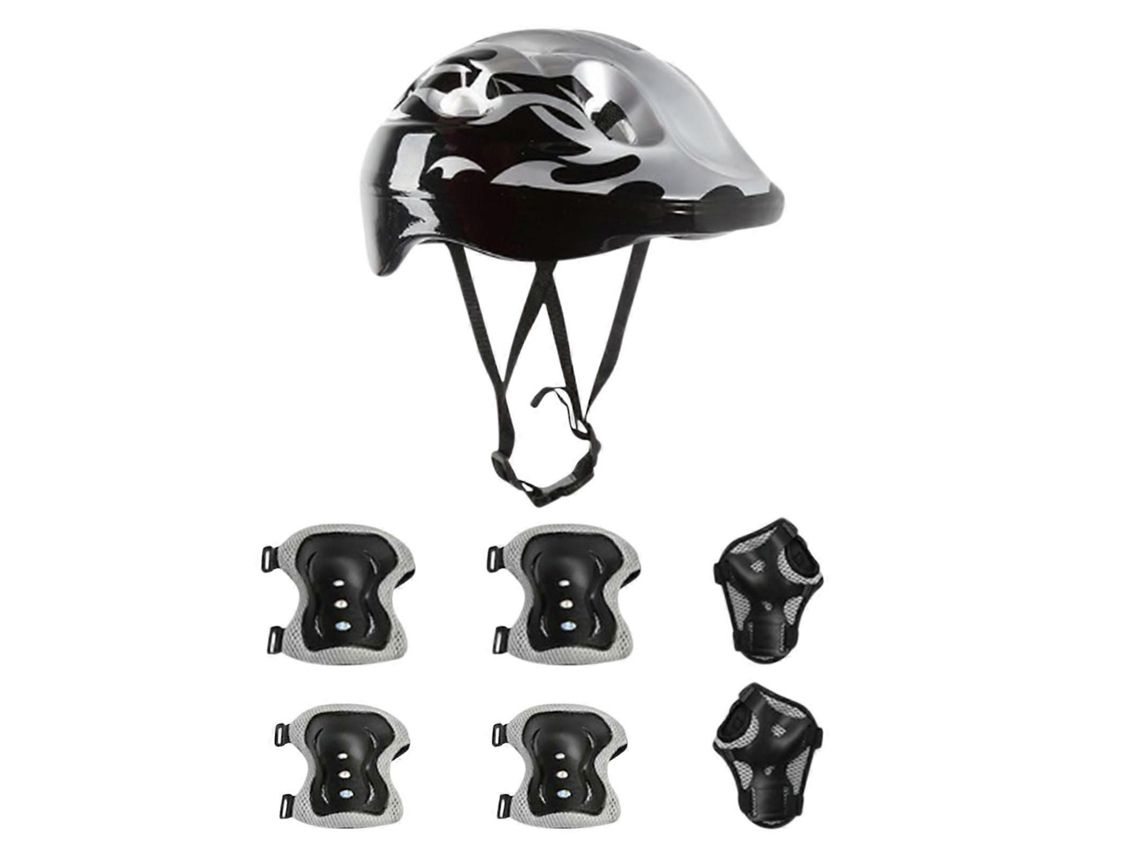 Conjunto 7 Peças Proteção Infantil Capacete Joelho Cotovelo Ciclismo Skate Bicicleta