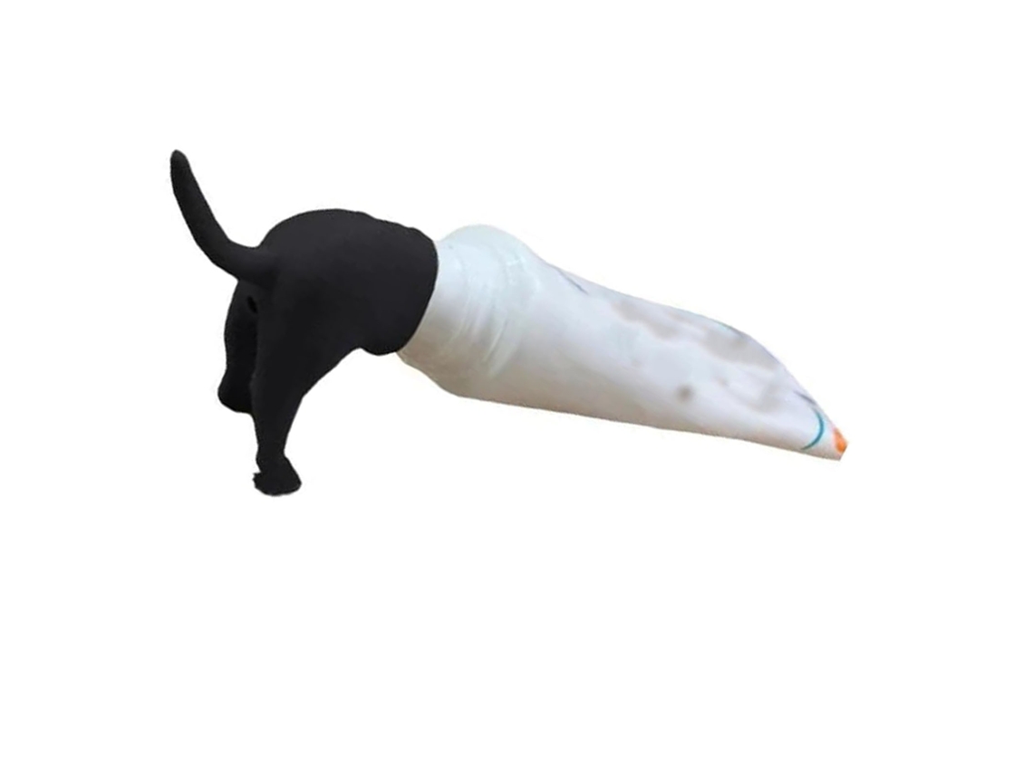 Tapa Exprimidora De Pasta Dental Universal De Culo De Perro Haciendo Caca Divertida Color Negro