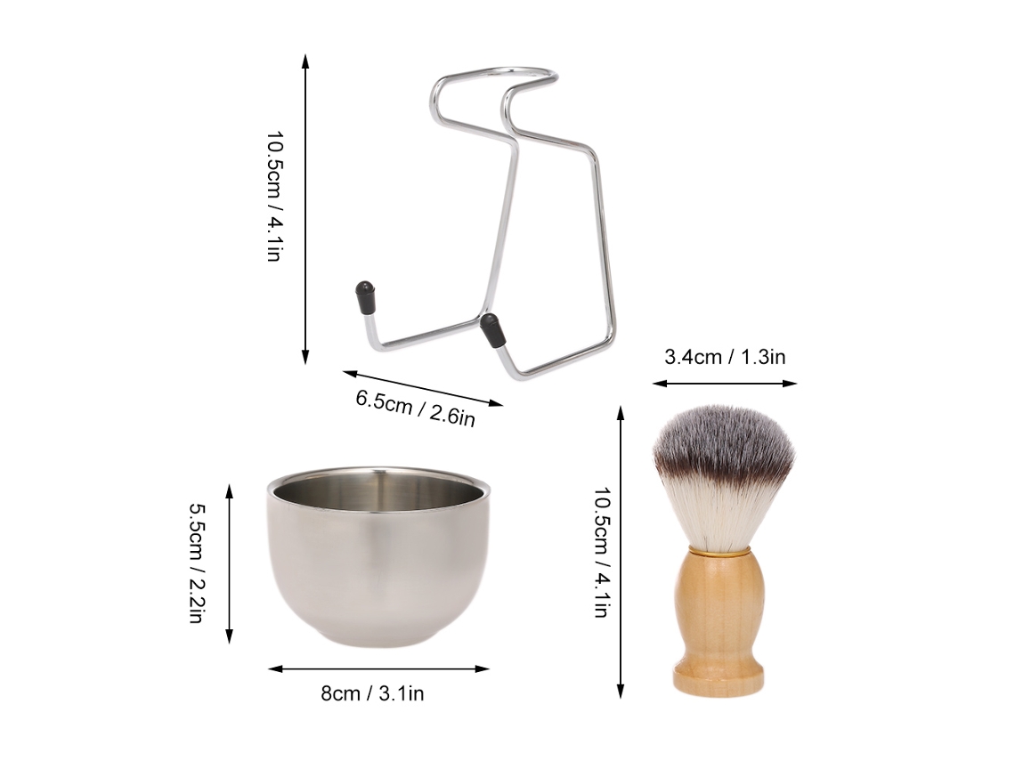Kit De Barbear Masculino Com Escova, Bacia De Sabonete E Suporte Para Afeitamento Facial E Cuidados Do Barba