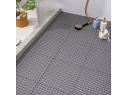10pcs Tapete de Banho Anti Derrapante com Ventosas 30x30cm Cinza | S/MARCA