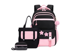 Kit Escolar Infantil Com Mochila, Sacola E Estojo Multifuncional