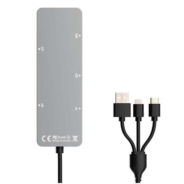 Leitor de Cartão de Memória Multifuncional 5 em 1 Sd/tf/ms/xd com Adaptador Usb c Otg AQUAFORGE