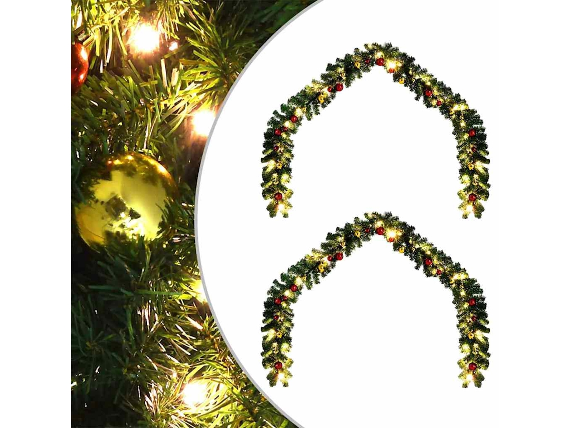 Vidaxl Guirlanda De Natal 2 Unid. 600 Led Verde 20 M Pvc