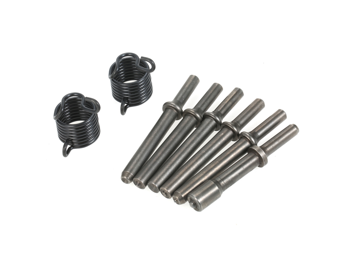 Conjunto de 8 brocas para martelo rebitador pneumático, aço 40cr com alisador de mola.