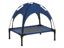 Cama para pet, resistente ao tempo, com dossel, 61x46x62cm, azul/preto