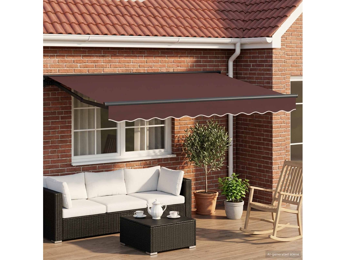 Vidaxl Toldo Retrátil Elétrico Castanho E Antracite 2,5 X 2 M