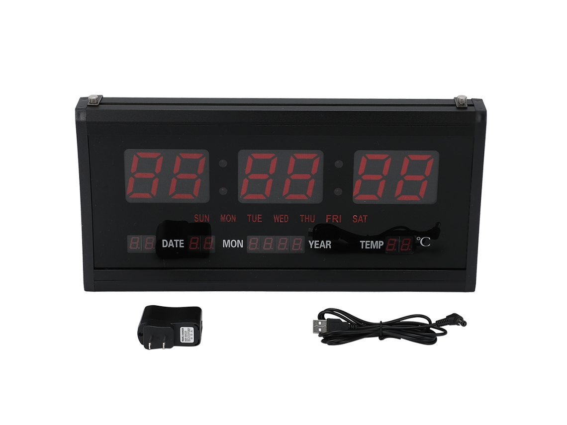 Relógio Digital de Parede Led com Calendário e Temperatura