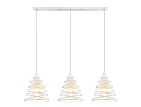 Lâmpada Pendente 3 Lâmpadas Retro Bar Industrial Vintage Iluminação Sala De Jantar Quarto Branco Nernnernv