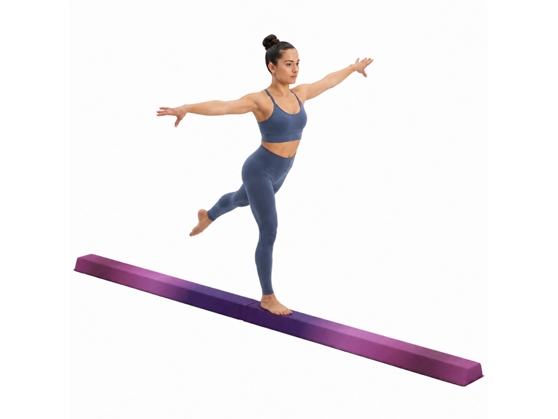 Barra De Ginástica Retrátil De 236 Cm Em Material Têxtil Oxford Rosa E Roxo, Moderno, Elegante, Funcional, Resistente